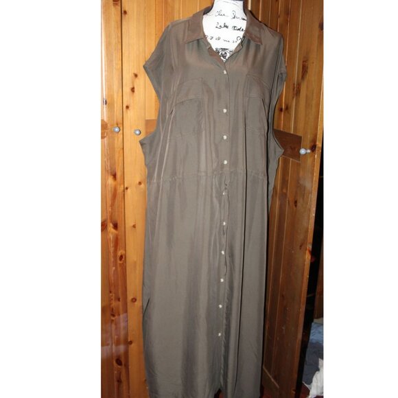 Old Navy Utility Dress in Olive Green Plus Size 4X - Picture 3 of 12
